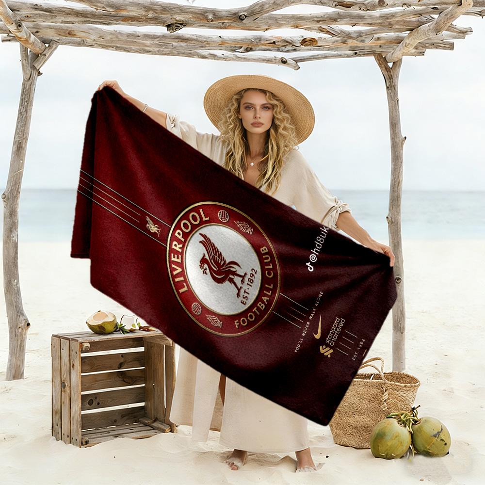 Liverpool Beach Towel High Absorbency Quick-Dry Comfortable Lightweight Perfect for Traveling Yoga Camping and Swimming