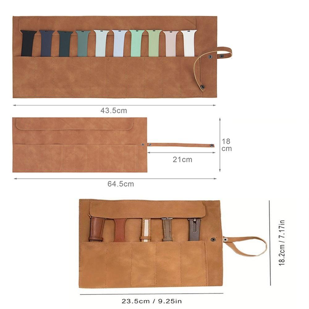 Matte Leather Watch Organizer Case Lightweight Watch Band Case Watchband Pouch  Watch Accessories