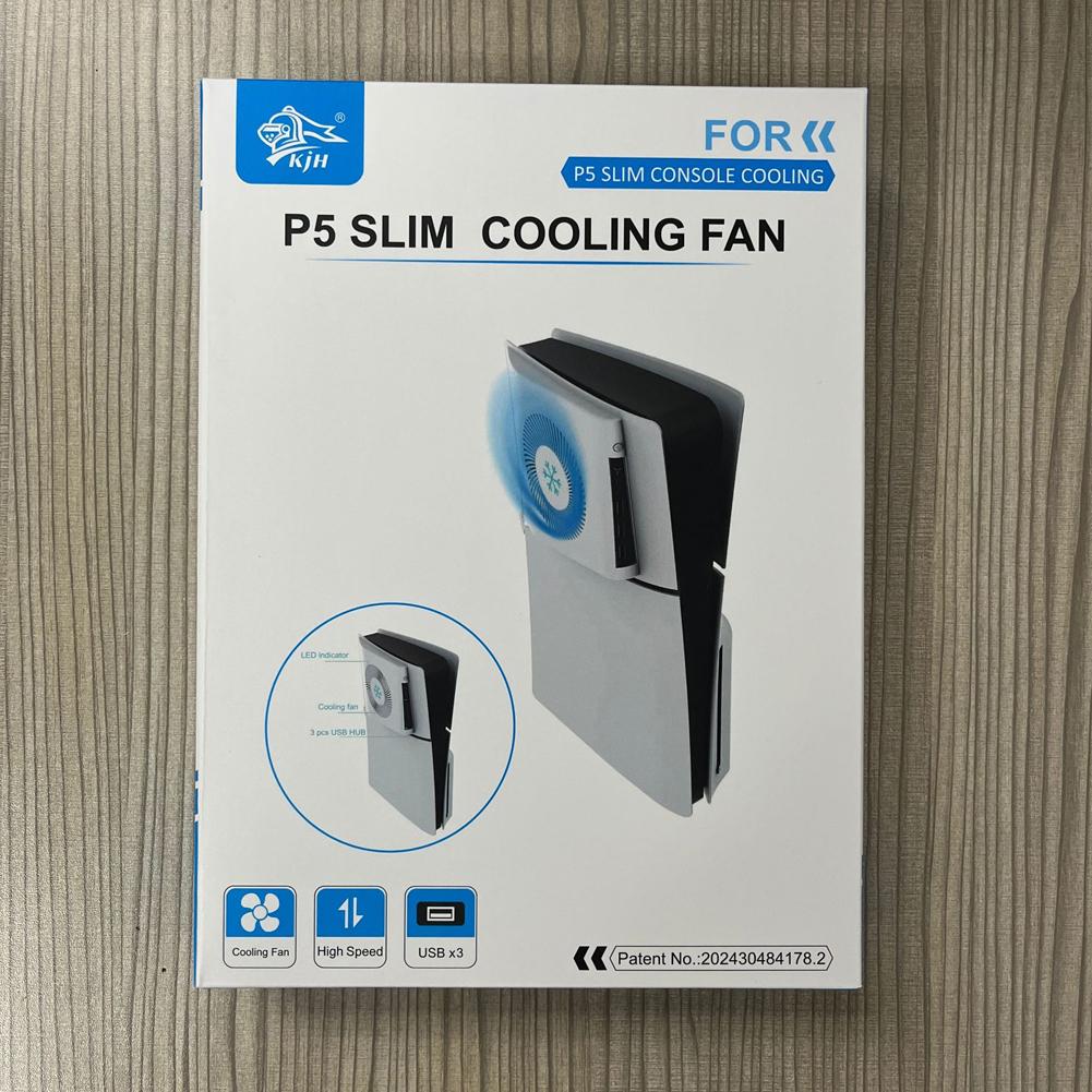 For PS5 Slim Console Cooling Fan Console Cooler with 3 USB 2.0 Ports External Cooler Fan for Playstation 5 Slim Accessories