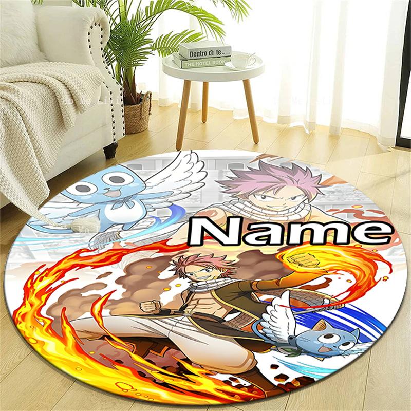 Personalized F-Fairy Tail Round Chair Office Rug - Perfect for Mat, Office Chair & More - Ideal Gift for Birthdays and Holidays