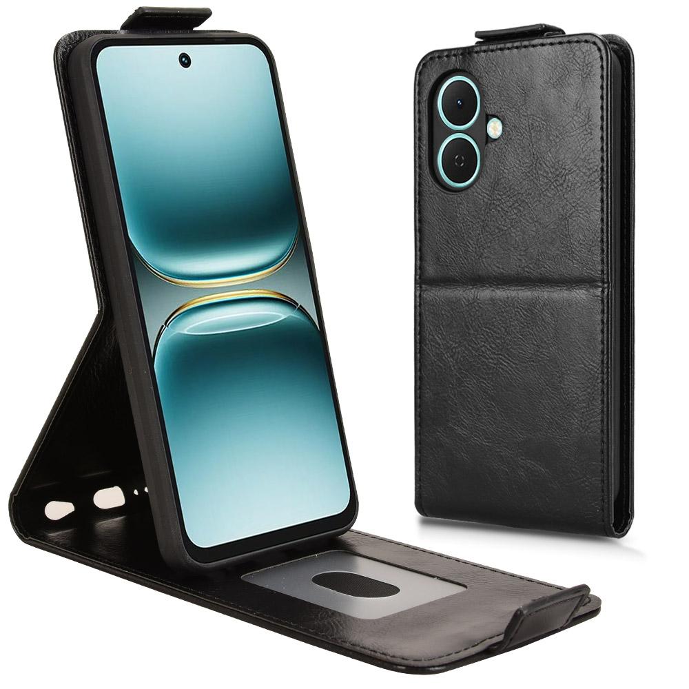 

Для TECNO Spark Go 2 4G Чехол-подставка Магнитная застежка Вертикальный откидной Кожаный чехол для телефона с держателем для карт Black