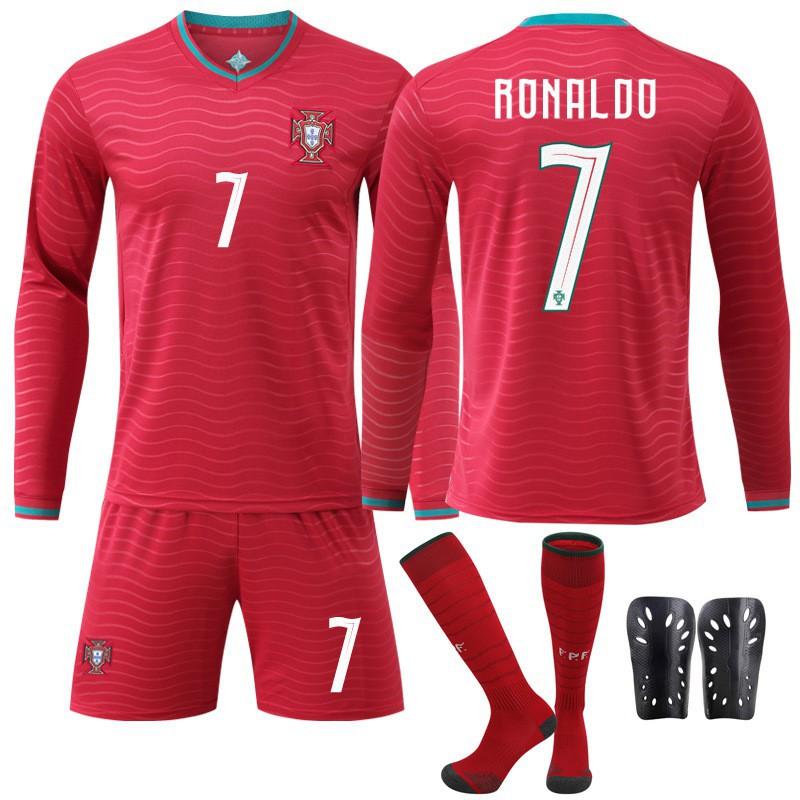 Long-sleeved Football Uniform No. 7 C Ronaldo Jersey Set 8B Fee Sports Team Portugal World Cup