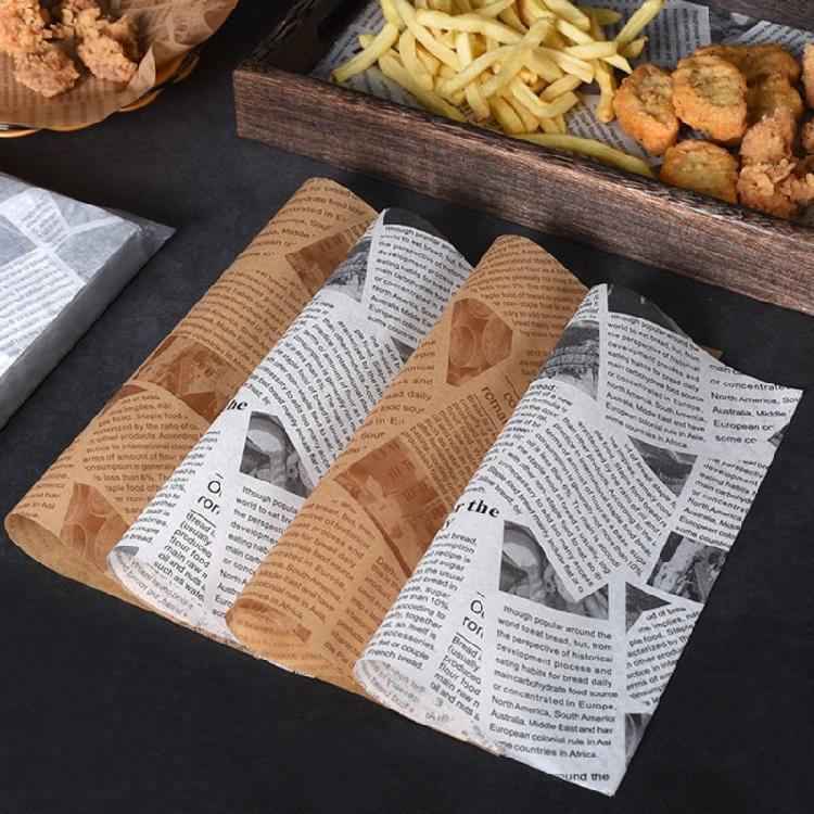 100Pcs Wrapping Paper Bread Sandwich Burger-Fish Chip Fries Food Oil Proof Paper