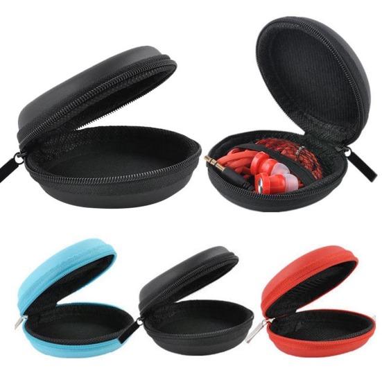 Mini Portable Round Earphone Cable USB Data Cord Storage Bag Zipper Pouch Case