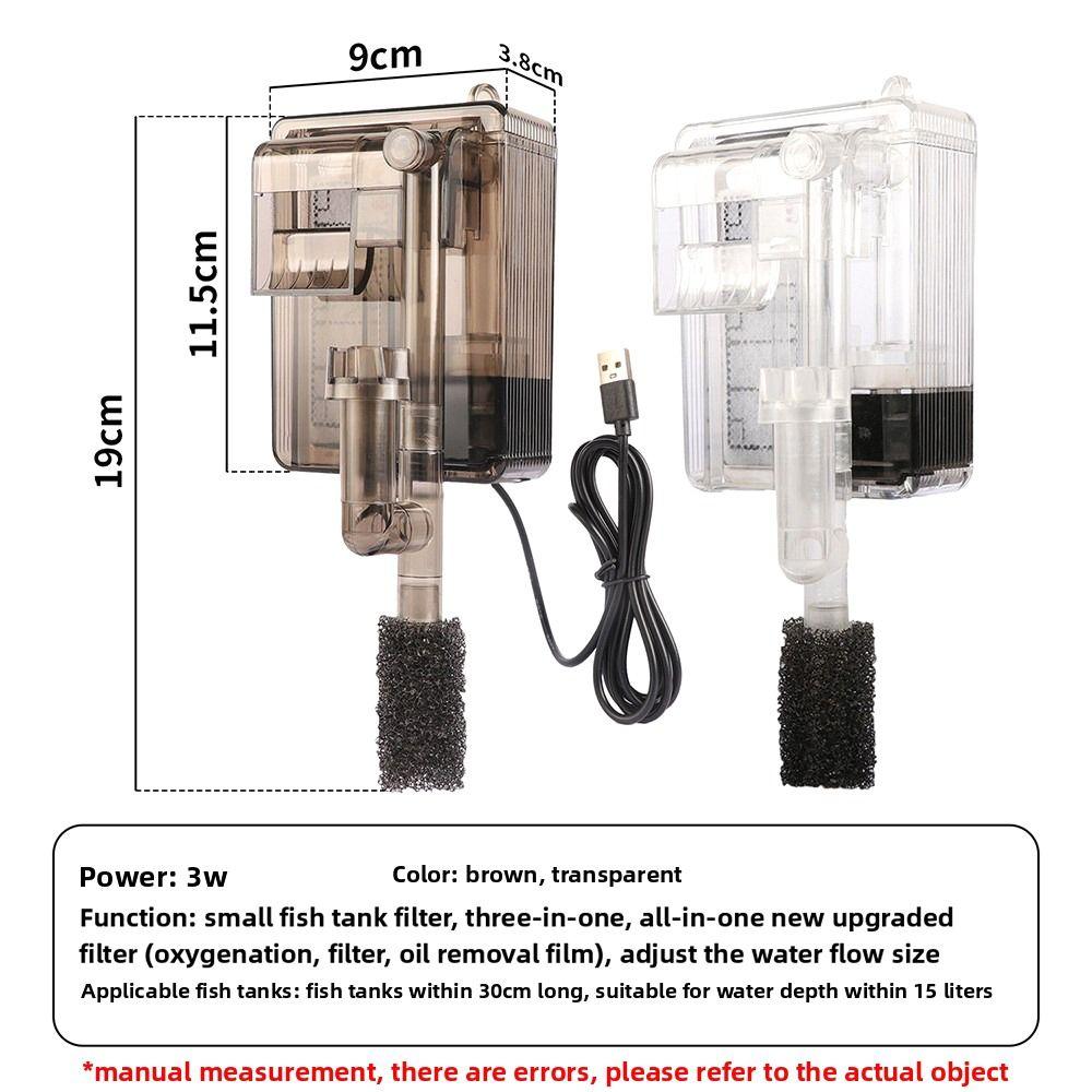 3-Stage Filtration Aquarium Filter Adjustable Flow Fish Filters for Aquariums Fish Tank Filters