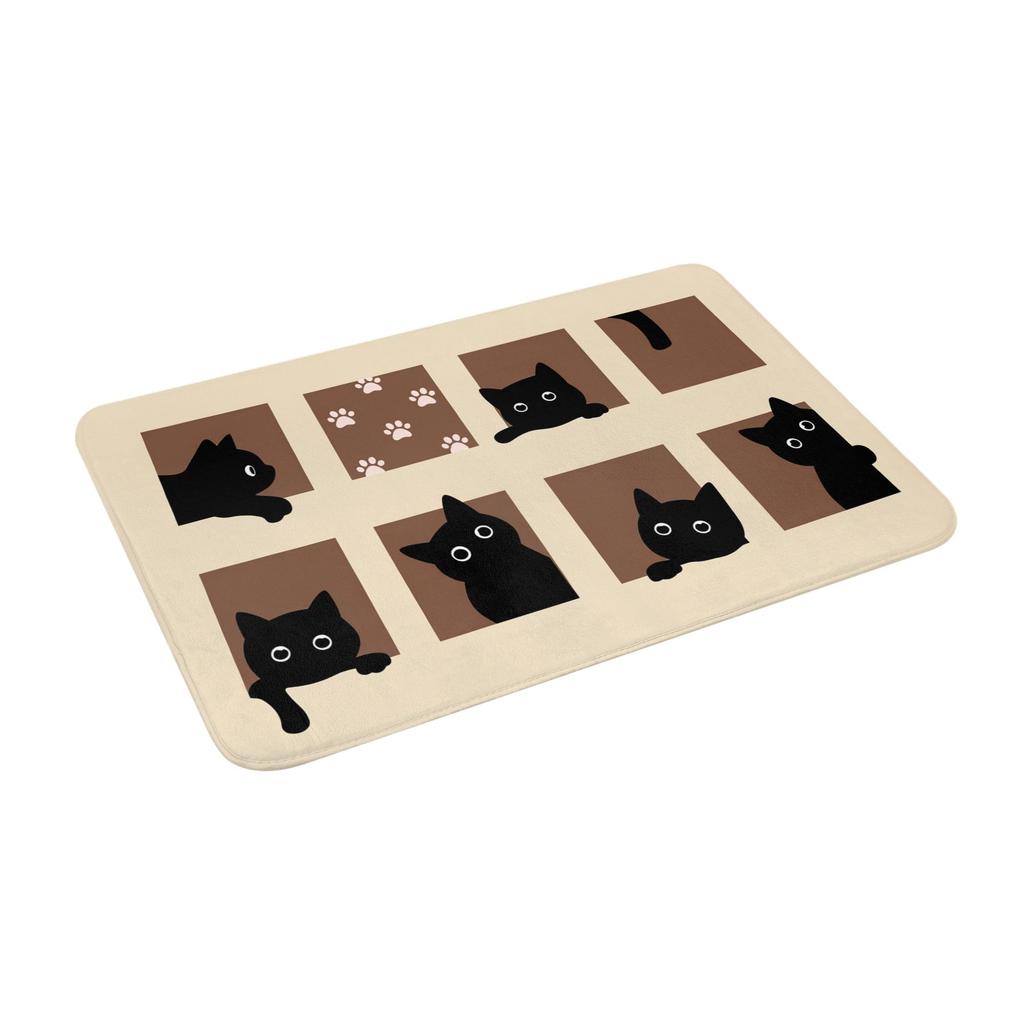 Ins Style Cartoon Black Cat Front Floor Door Entrance Mats Outdoor  Bathroom Kitchen Doormat Living Room Carpet Rug