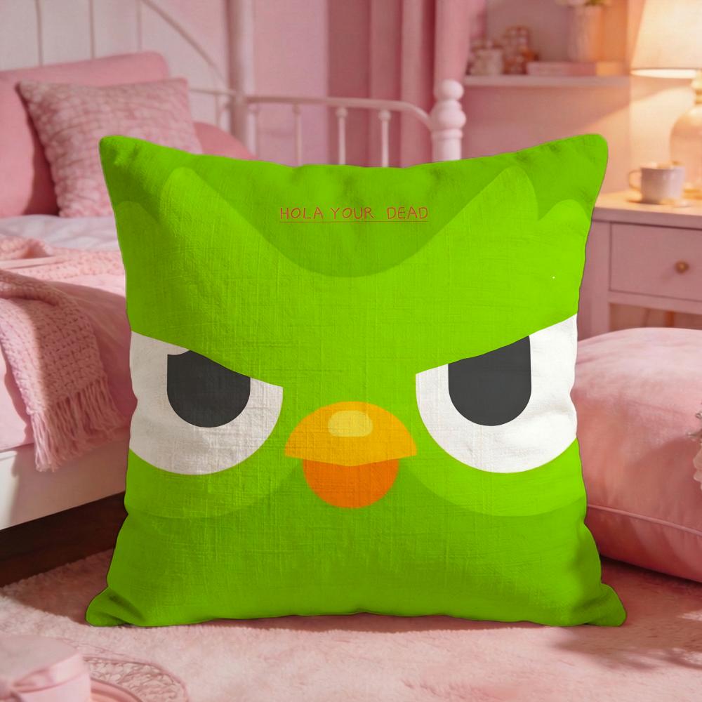 DDuolingos Cute Cartoon Cushion Cover Premium Comfort Reversible Pillow Cove Two In One Design For Any Room Car Interior