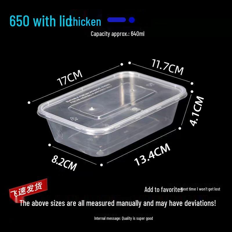 Disposable Transparent Plastic Takeaway Containers