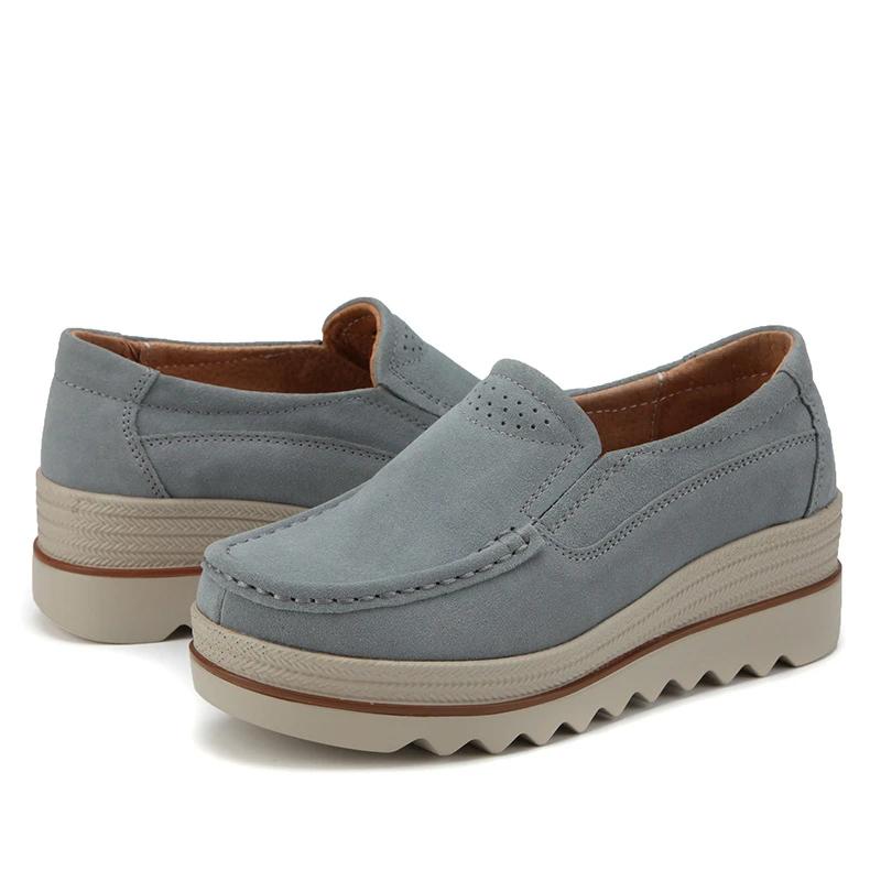 Women's Platform Shoes Fashion Suede Casual Shoes Designer Loafers Women Rocking Shoes Casual Mother Footwear Single Wedge Shoe