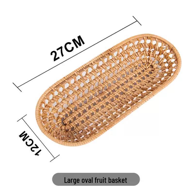 Handwoven Bamboo Oval Storage & Serving Baskets