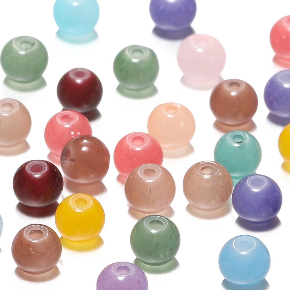 30/50pcs 6mm Glass Round Beads Colorful Spacer Loose Beads for Necklace Bracelet Diy Jewelry Making Accessories Supplies