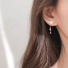Bling Flower Sterling Silver Earrings Stud for Women Female Fresh Delicate Pendant Earrings Korean Jewerly