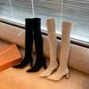 Women  Winter New Fashion Over The Knee Thigh High Boots Botas Mujer Suede Sock Shoes Stovepipe Stretch Sexy Long Boot 41 42