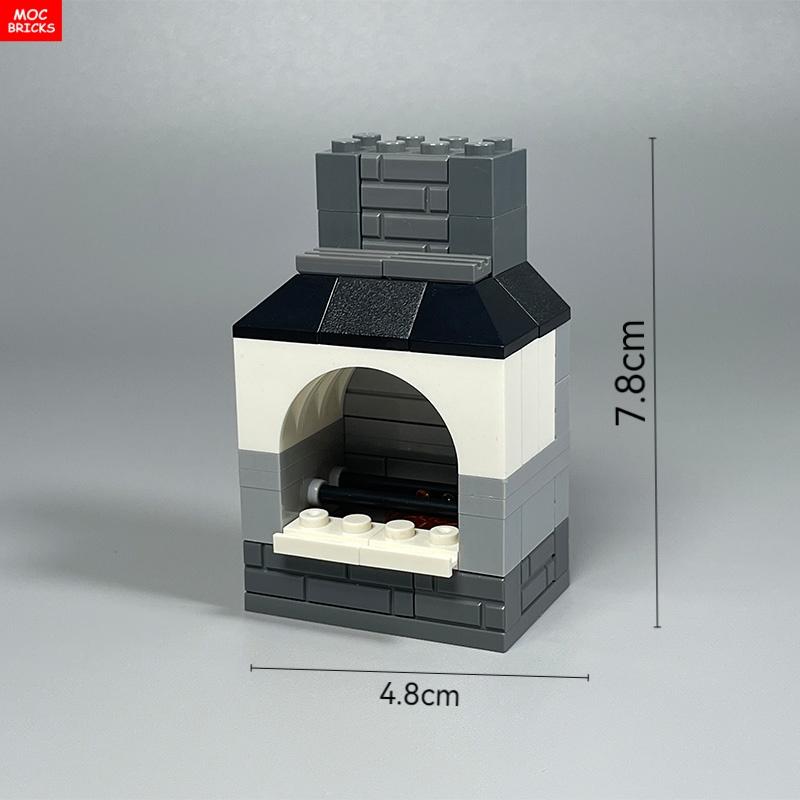 MOC Mattoncini Forno Cucina Pollo arrosto Cibo Pizza Cottura Panino ripieno al vapore Blocchi da costruzione Città Amici Giocattoli fai-da-te per Bambini