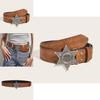 Unique Star Pattern Leather Belt With Alloy Snap Buckle For Trendy Casual And Gift Giving