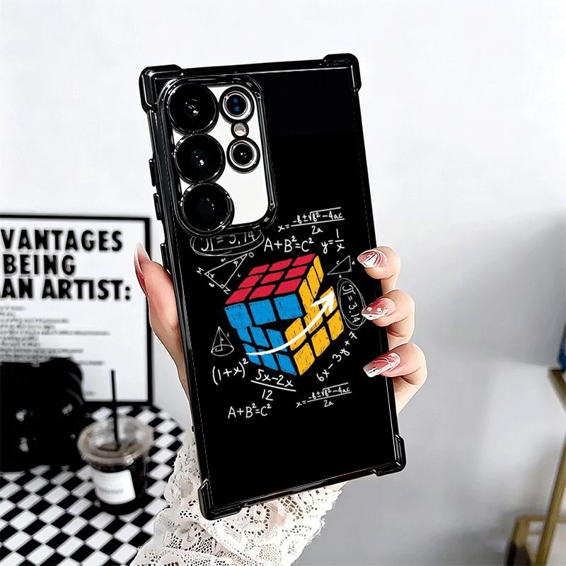 Rubik Cube Formula Spoofs Math Soft Phone Case For Samsung Galaxy S26 Ultra S25 Edge S24 FE S23 Plus S22 S21 + S20 Plating Anti-