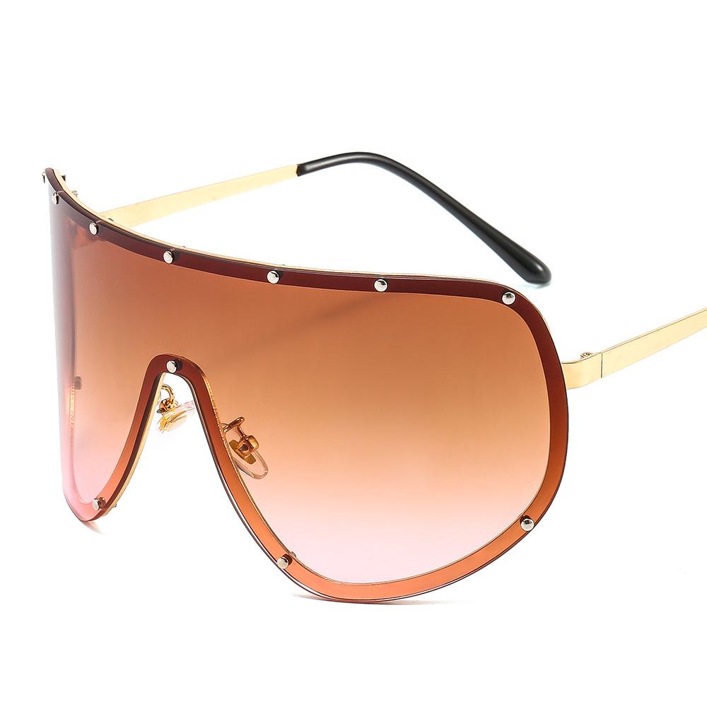 

Oversized Rimless Shield Sunglasses Women Men New One Piece Lens Visor Mask Windproof Black Big Sun Glasses Shades Unique Uv400