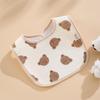 Waterproof U-Shaped Cartoon Baby Drool Bib - Pure Cotton Feeding Bib for Newborns