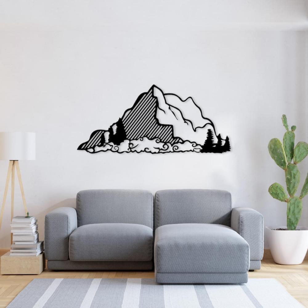 Metall Wandkunst Berglandschaft Minimalistische Wohnkultur Rustikales Bauernhaus Geschenk für Ihn Sie