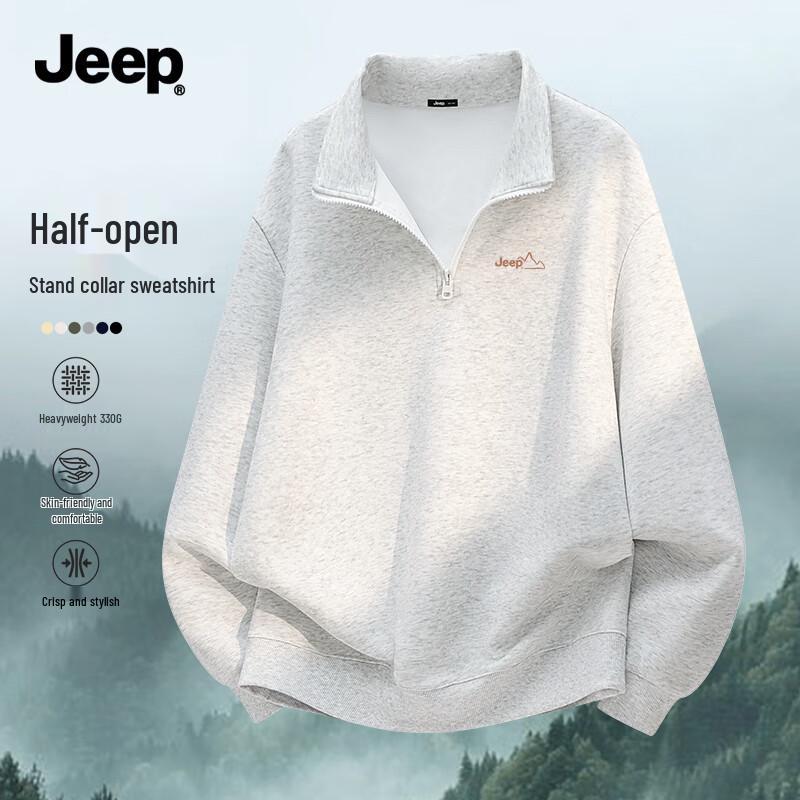 JEEP Men s Heavyweight Stand Collar Half-Zip Pullover XL 2920₽