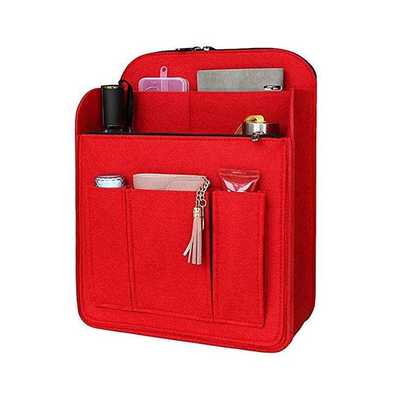 Multi-Pocket Insert Bag Lightweight Organizer Women Backpack Storage Bag multi-purpose Felt Backpack Inner Bag Bag Accessories