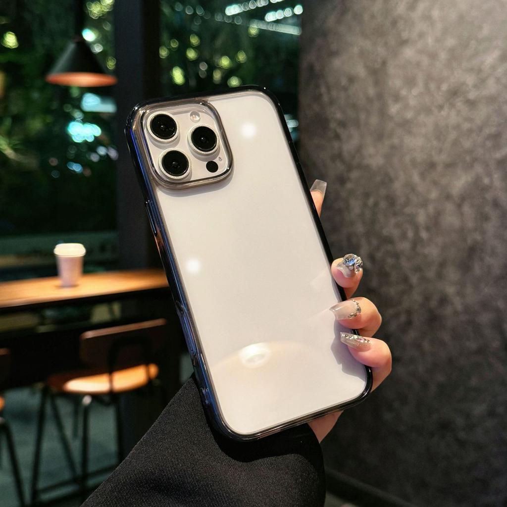 For Apple 17 Transparent 2-in-1 Phone Case Anti Drop for IPhone 16 ProMax Metal Button 15 Protective Cover