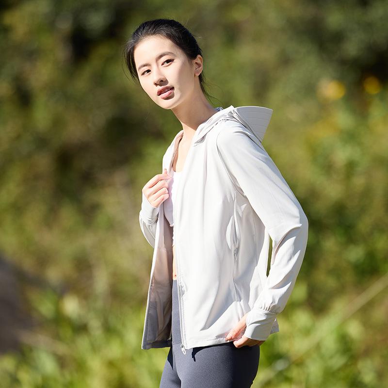 Damen Sonnenschutzkleidung für Frühling und Sommer Outdoor Vielseitiger lässiger Sport-Hoodie, UV-beständiger Angelanzug, Hochelastische Eisseidenjacke