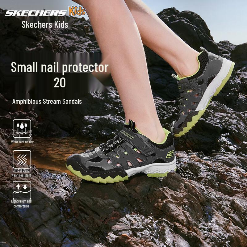 Skechers Boys Closed-Toe Outdoor Sport Sandals 407040L 6.5