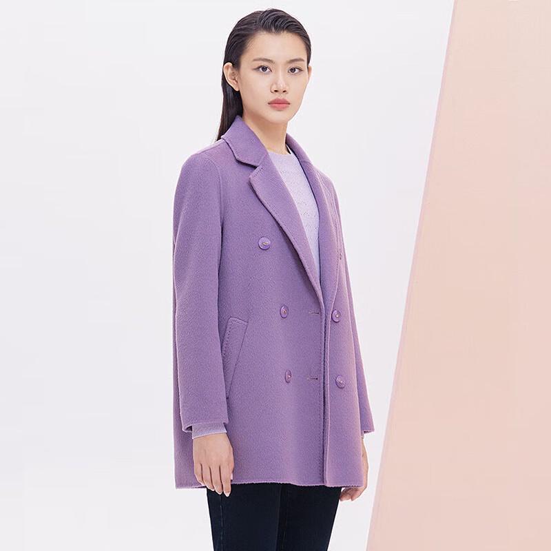 JESSIE Women's Elegant Lapel Double-Breasted Wool Blend Coat