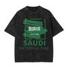 Harajuku Gewaschenes Hemd Saudi-Arabien September Accessoires Neuheit T-Shirt Oversize Nationalfeiertag Streetwear Sommer T-Shirt