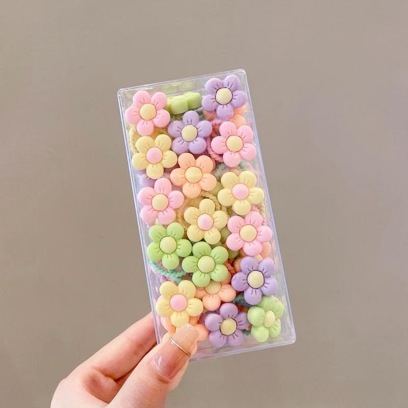 30pcs Girls High Elastic Hair Band Does Not Hurt Hair, Cartoon Animal Flowers and Fruit Decorative Hair Band, Decorative Hair Se