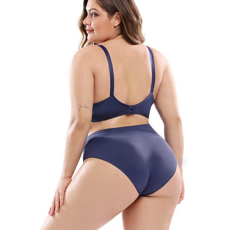 Plus Size Dessous-Set mit Bügel aus floraler Spitze, transparenter BH-Anzug, sexy EF-Cup, dünner Bralette, unsichtbarer BH
