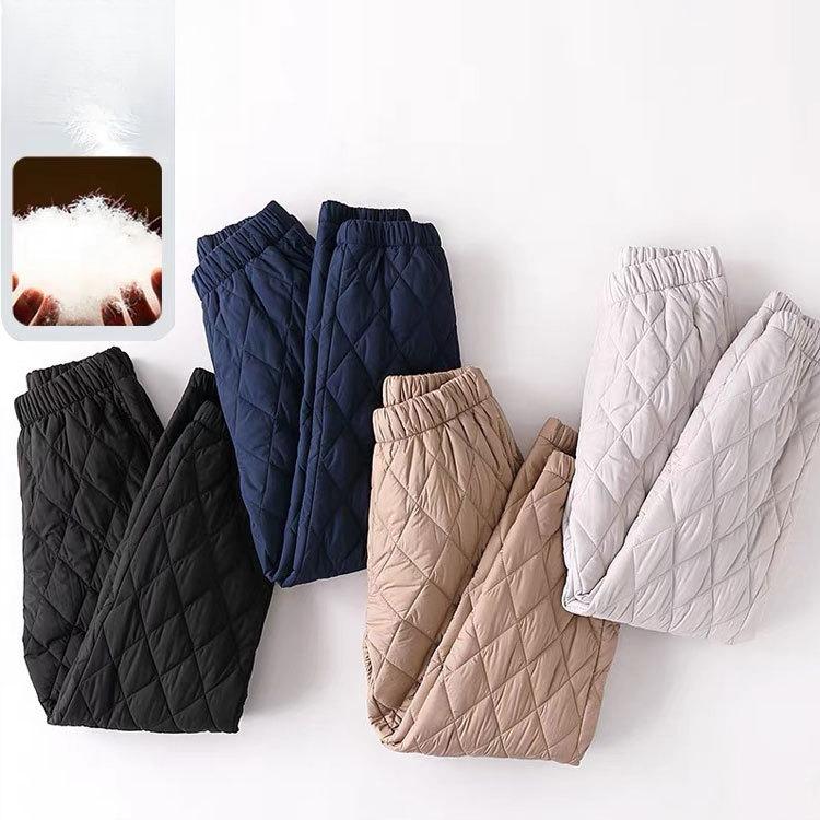 Light Thin Warm Casual Versatile Cotton Pants Women Winter Outside Wear 2026 High Waisted Bunched Feet Big Yards Down Cotton Pants