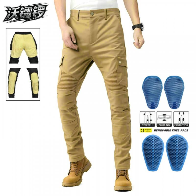 Mens Kevlar Motorcycle Riding Jeans Tactical Camo Protective Pants With Silicone Padding Street Off-Road Use