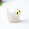Natural Amethyst Rose Quartz Epoxy Cat Ornament Cute Animal Image Macadam Drip Glue Resin Cats Desktop Decoration Mini Figurines