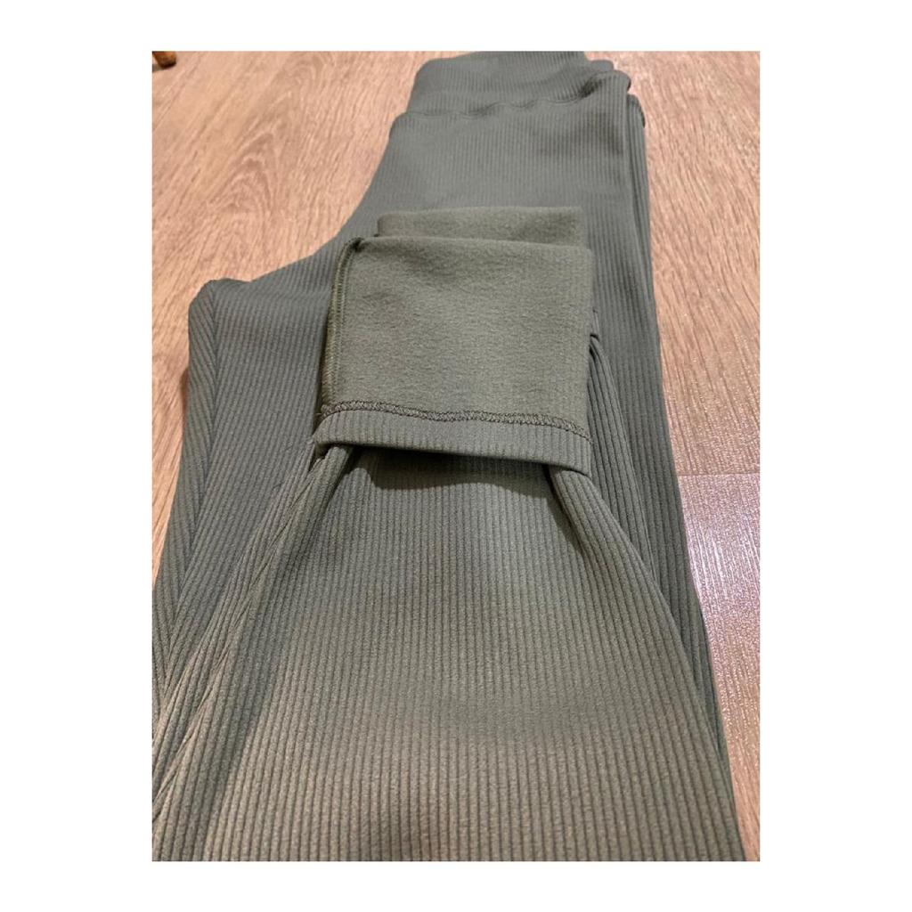 Women's Black Cross Waist Tights With Ribbed Wrap And Fleece Inside