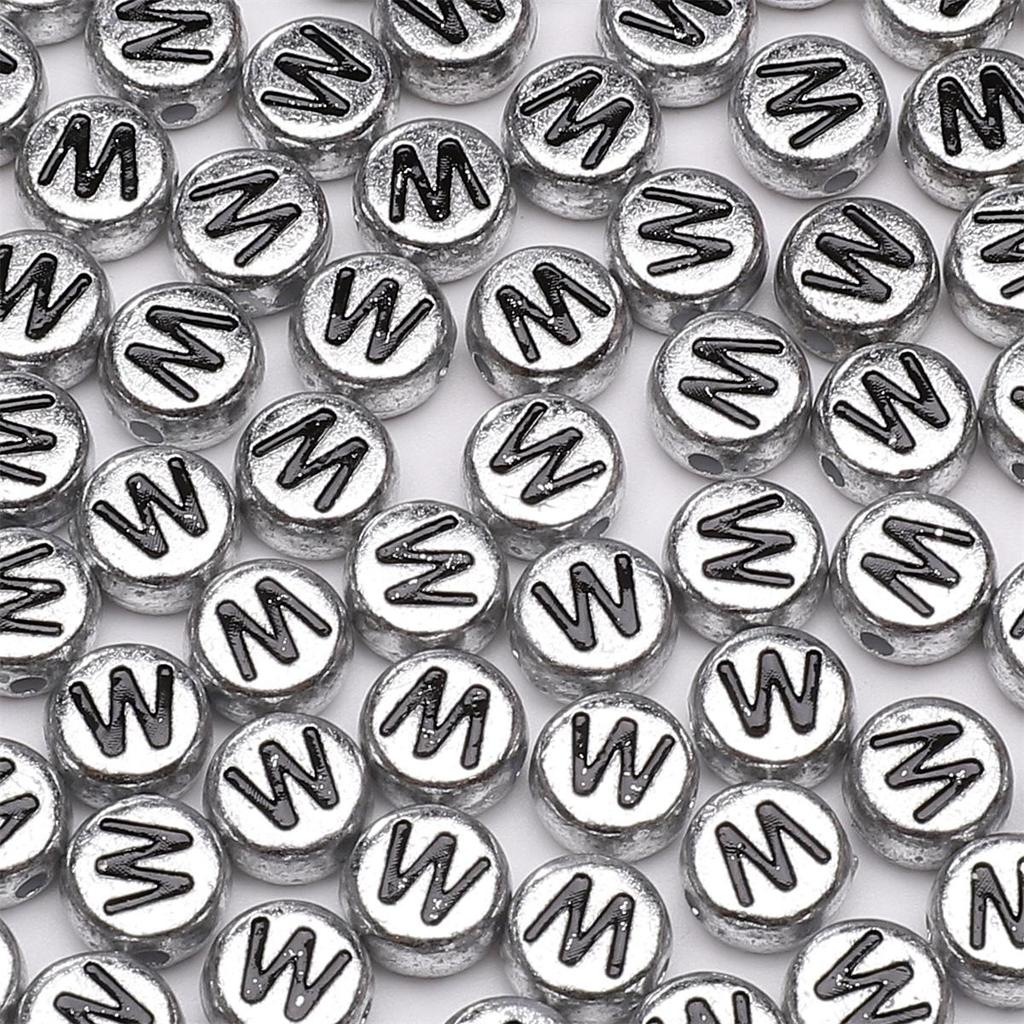 50Pcs Acrylic English Letter Beads For DIY Necklace Bracelet Earrings Jewelry Making Craft Accessories