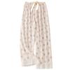 Women's Summer Floral Lace Cotton Pajama Pants - Lightweight, Loose-Fit, Versatile for Home or Outdoors