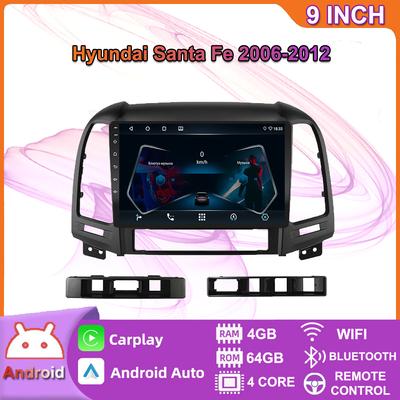 Android Carplay Car Radio Multimidia Video Player Navigation GPS For Hyundai Santa Fe 2006-2012 2din Head Unit 4+64GB