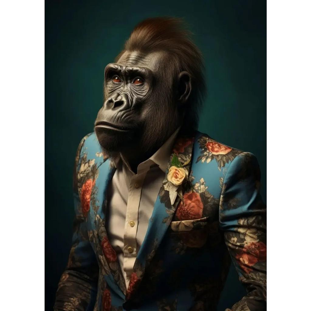 Plakat ze zwierzęciem w stylu Boho Lew Słoń Szympans Obrazy Nowoczesna Sztuka Ścienna Obrazy na Płótnie do Salonu Wystrój Domu