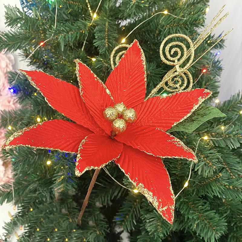 Gold Dust Christmas Flowers Christmas Gifts Christmas Tree Ornaments Handmade Wreath Accessories Foam Dust Pendant