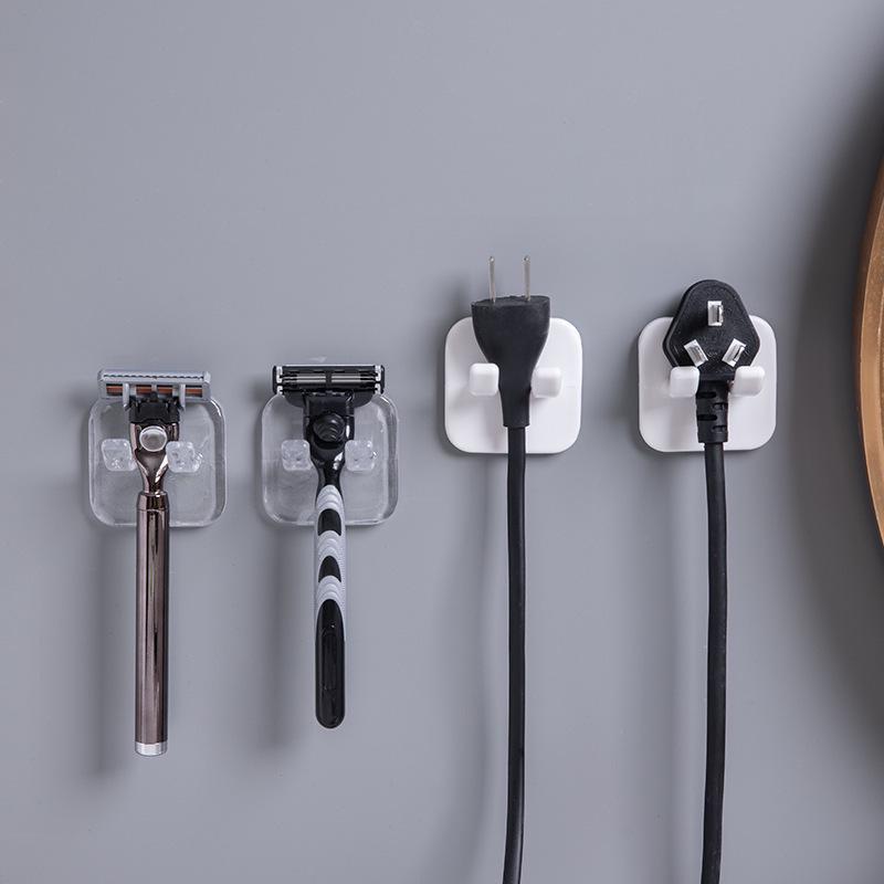 Wandmontierter Rasierhalter ohne Bohren: Multifunktionaler Badezimmer-Rasierständer mit Steckerhaken