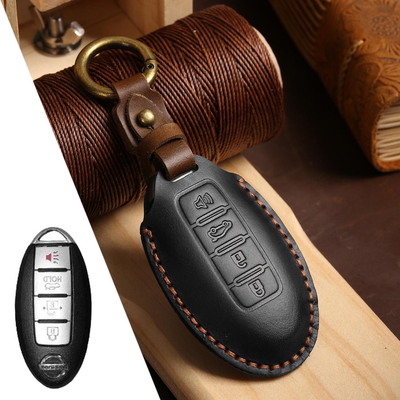Car key protective cover is suitable for Nissan leather handmade automotive supplies