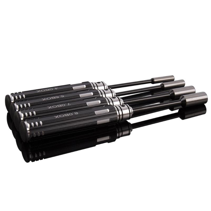 4PCS Screw Driver Sockets Set Screwdriver Tool Hexagonaled Sockets Wrench 4mm 5.5mm 7mm 8mm for Model DIY