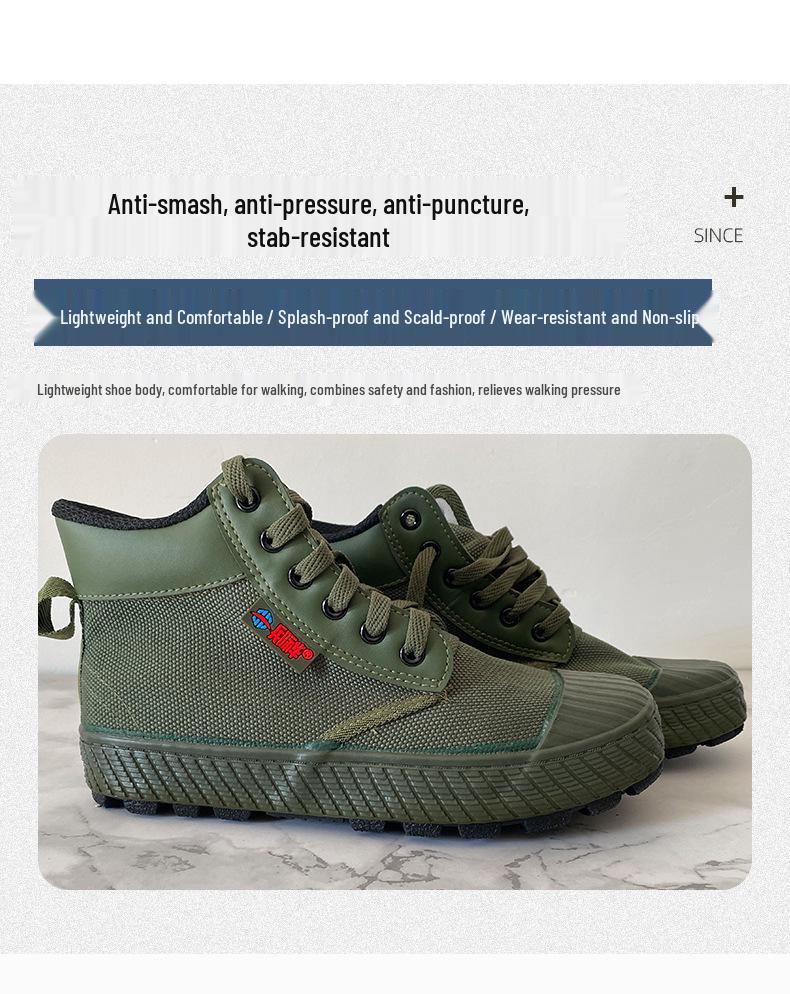 Men's and Women's Anti-Slip Canvas Work Boots - Durable, Comfortable, and Wear-Resistant for Outdoor and Training Use.