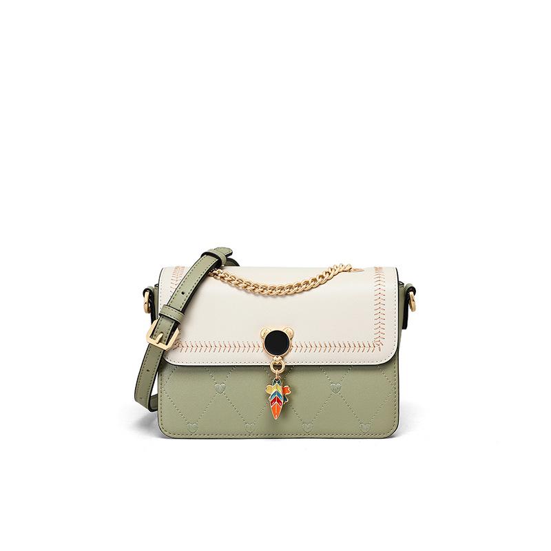 2025 New Women's Crossbody Bag Genuine Leather Luxury Niche High-end Chain Small Square Bag