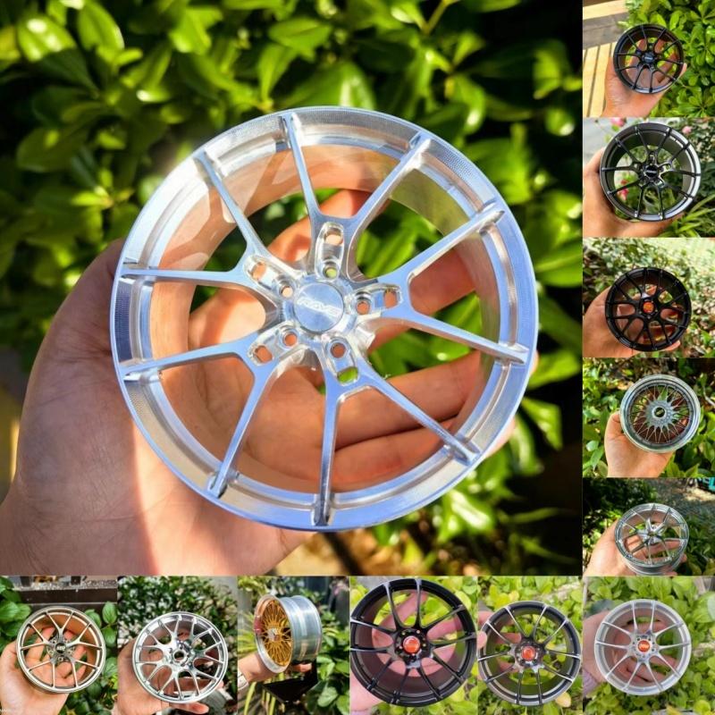 New 1/5 Car Model Forging Bbs Rays Metal Aluminum Edge Wheel Hub Desktop Display Modification Toy Gift