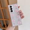 Korean Clear Glitter Pink Bow Cute Phone Case For Samsung Galaxy Z Fold 8 Ultra 7 6 5 Fold7 Fold6 Cover with Chain Kawaii Cases