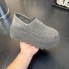 Women's Single Shoes Thick Sole Round Toe Rhinestones Heel Can Be Stepped on Bread Shoes Leisure One Kick Zapatillas De Mujer