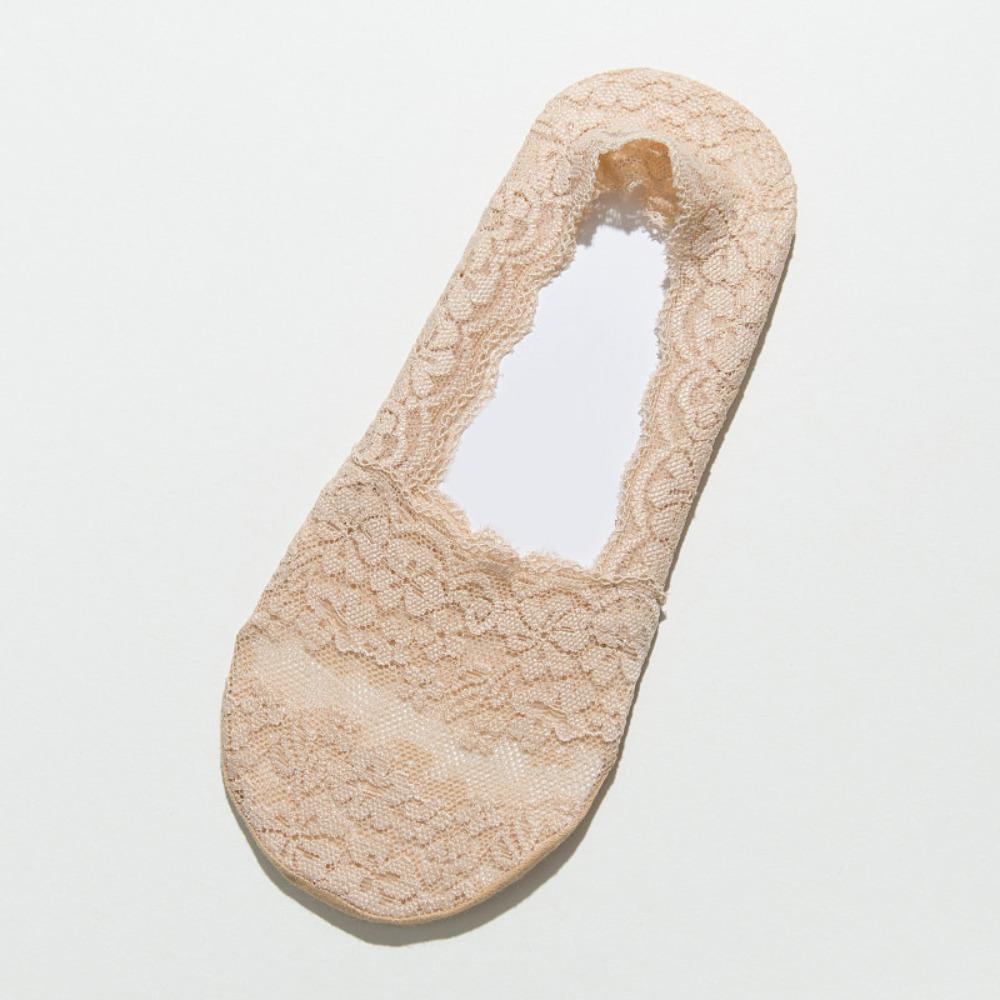 Breathable Fabric Invisible Socks Lace Design Non-Slip Socks Transparent Low Cut Socks  Summer Wear